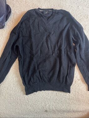 Dunhill Men's Black V-Neck Sweater